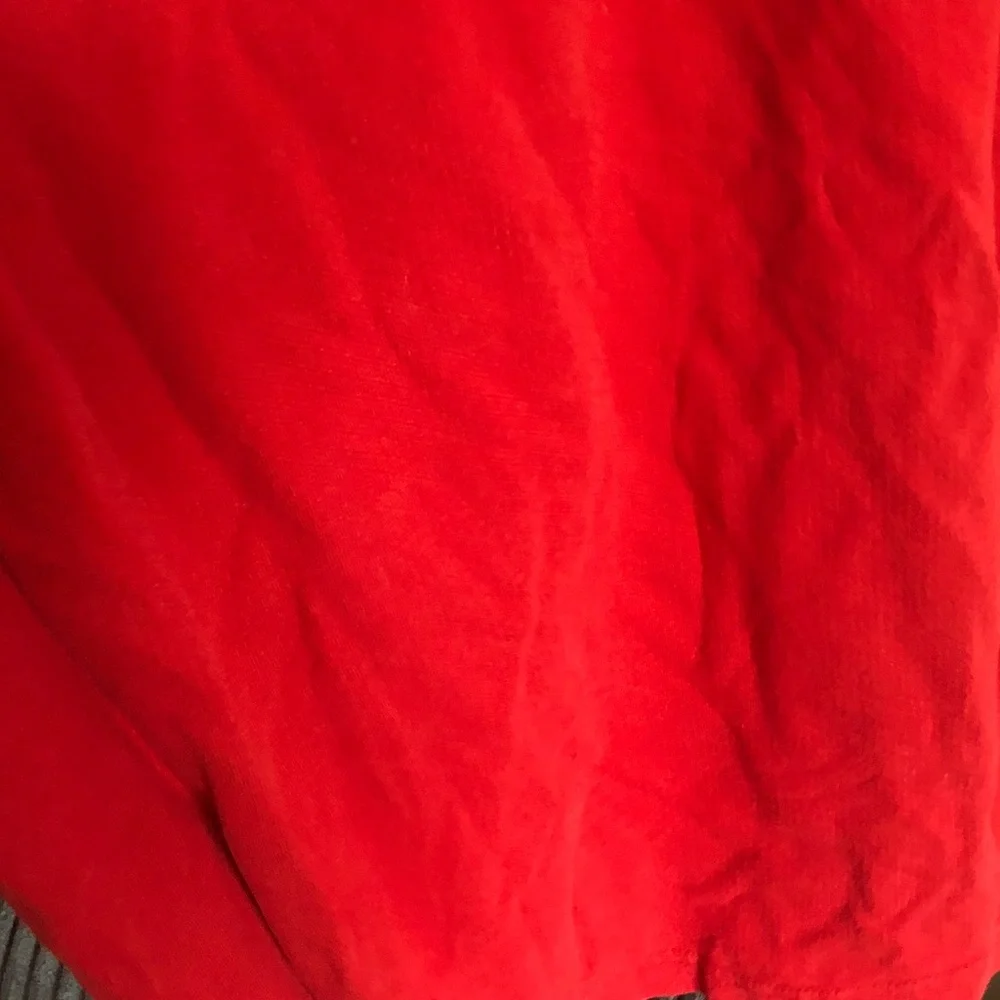 Tommy Hilfiger Bright Red V-Neck Sweater with Signature Flag